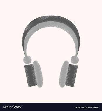 Flat shading style icon headphones stereo vector image