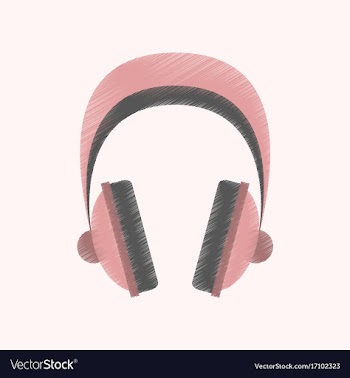 Flat shading style icon headphones stereo vector image