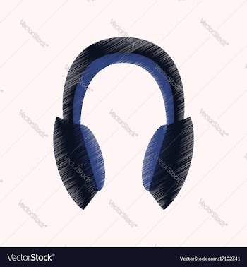 Flat shading style icon headphones stereo vector image