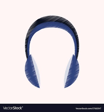 Flat shading style icon headphones stereo vector image