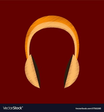 Flat shading style icon headphones stereo vector image