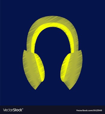 Flat shading style icon headphones stereo vector image