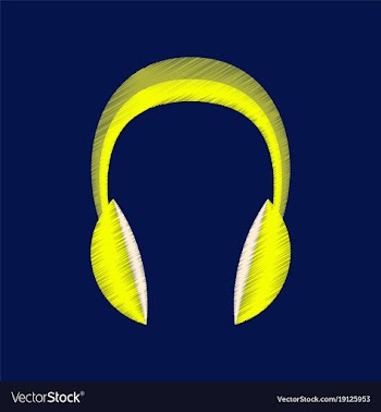 Flat shading style icon headphones stereo vector image