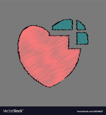Flat shading style icon heart disease vector image