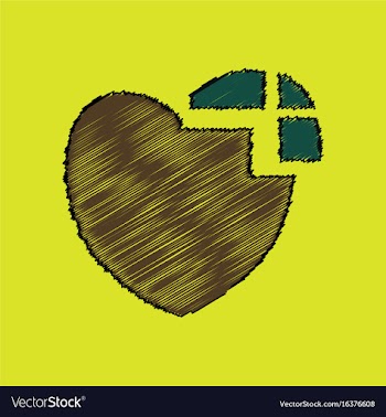 Flat shading style icon heart disease vector image