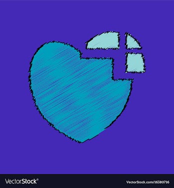 Flat shading style icon heart disease vector image