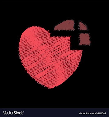 Flat shading style icon heart disease vector image