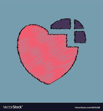 Flat shading style icon heart disease vector image