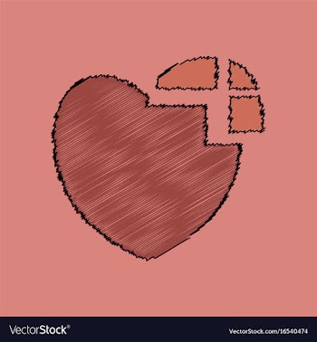 Flat shading style icon heart disease vector image