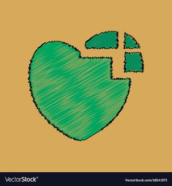 Flat shading style icon heart disease vector image