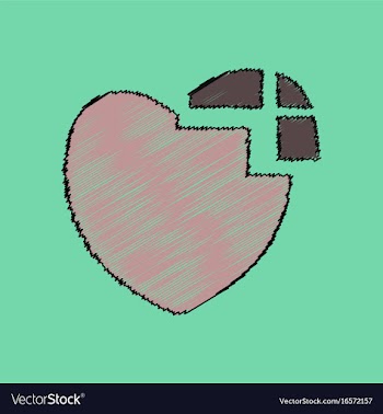 Flat shading style icon heart disease vector image