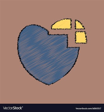 Flat shading style icon heart disease vector image