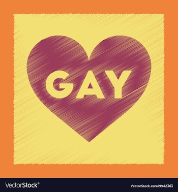 Flat shading style icon heart gays vector image