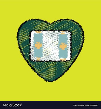Flat shading style icon heart icon with a battery vector image