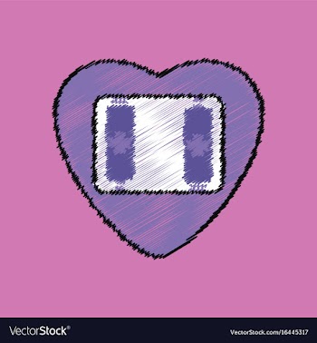 Flat shading style icon heart icon with a battery vector image