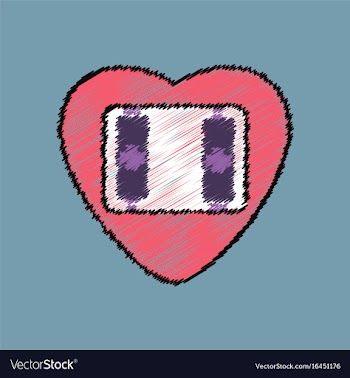 Flat shading style icon heart icon with a battery vector image