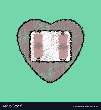 Flat shading style icon heart icon with a battery vector image