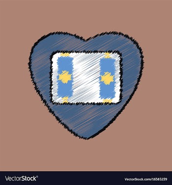 Flat shading style icon heart icon with a battery vector image