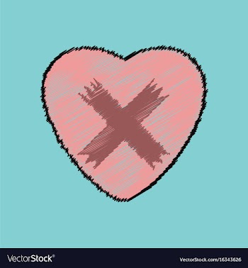 Flat shading style icon heart plaster icon vector image