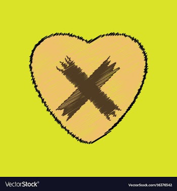 Flat shading style icon heart plaster icon vector image