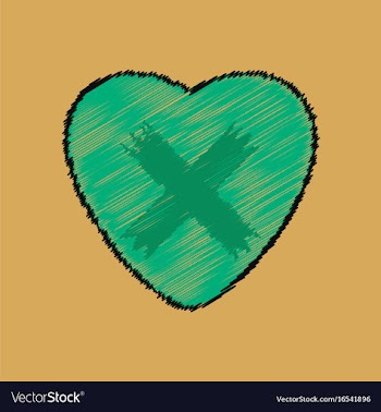 Flat shading style icon heart plaster icon vector image