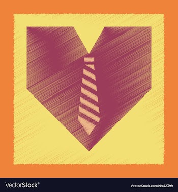 Flat shading style icon heart tie vector image