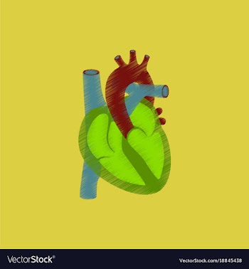 Flat shading style icon heart vector image