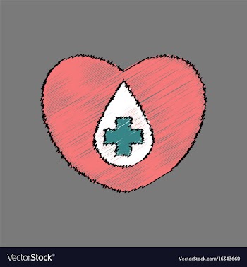 Flat shading style icon heart with a cross vector image