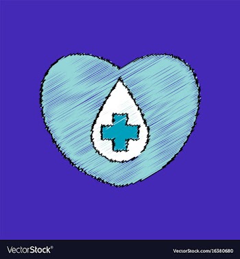 Flat shading style icon heart with a cross vector image