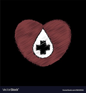 Flat shading style icon heart with a cross vector image