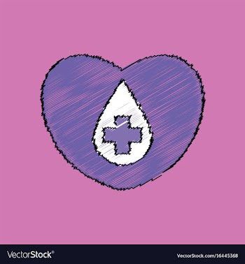Flat shading style icon heart with a cross vector image