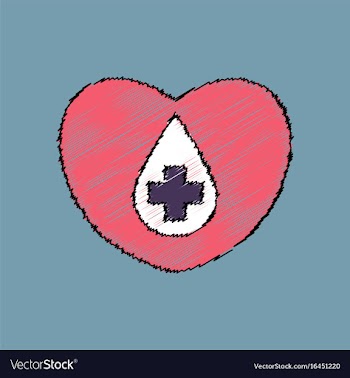 Flat shading style icon heart with a cross vector image