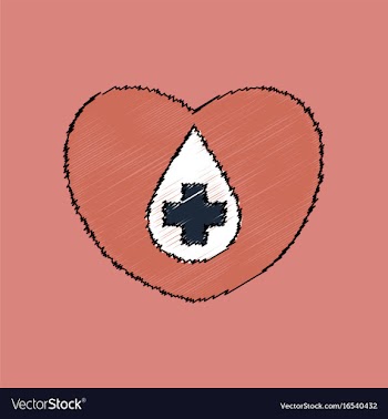Flat shading style icon heart with a cross vector image