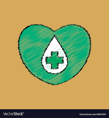 Flat shading style icon heart with a cross vector image