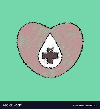 Flat shading style icon heart with a cross vector image