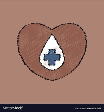 Flat shading style icon heart with a cross vector image