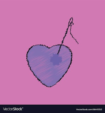 Flat shading style icon heart with a needle vector image