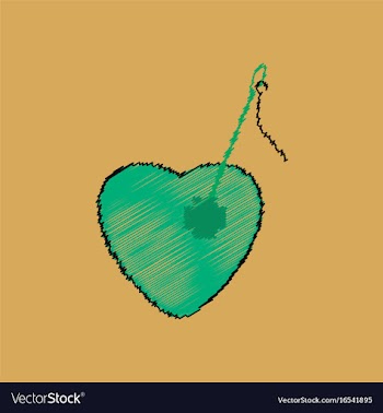 Flat shading style icon heart with a needle vector image