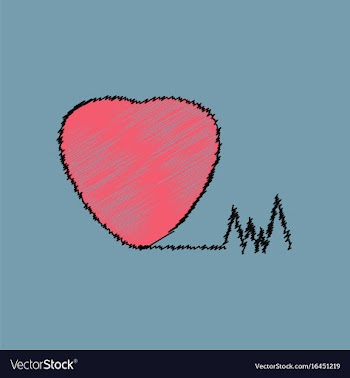 Flat shading style icon heart with cardio vector image