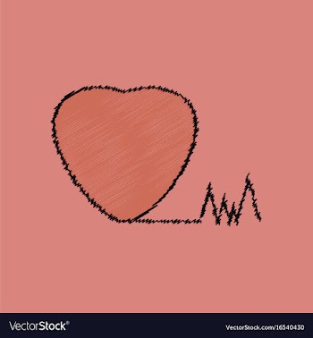 Flat shading style icon heart with cardio vector image