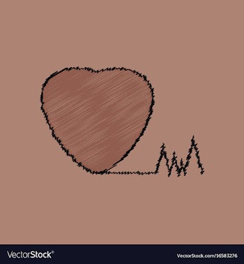 Flat shading style icon heart with cardio vector image