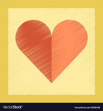 Flat shading style icon hearts suit vector image