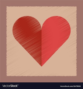 Flat shading style icon hearts suit vector image