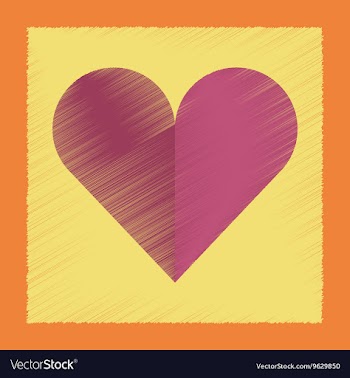 Flat shading style icon Hearts suit vector image