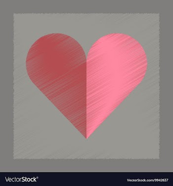 Flat shading style icon Hearts suit vector image