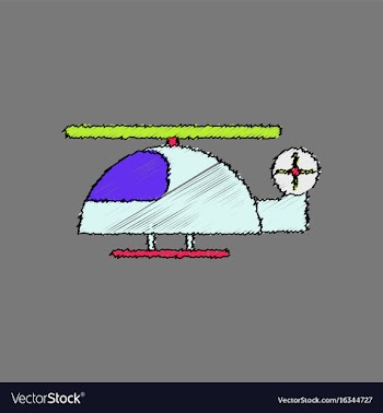 Flat shading style icon helicopter toy flying vector image