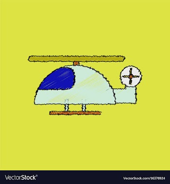 Flat shading style icon helicopter toy flying vector image