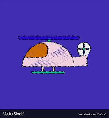 Flat shading style icon helicopter toy flying vector image