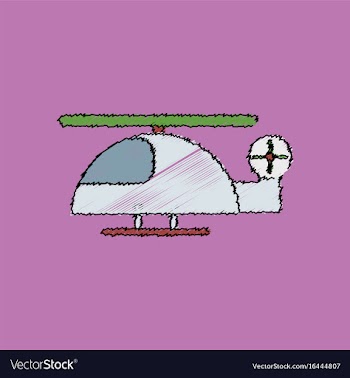 Flat shading style icon helicopter toy flying vector image
