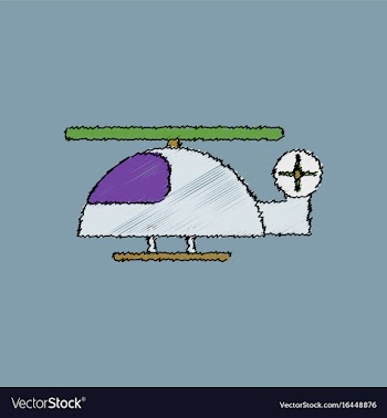 Flat shading style icon helicopter toy flying vector image